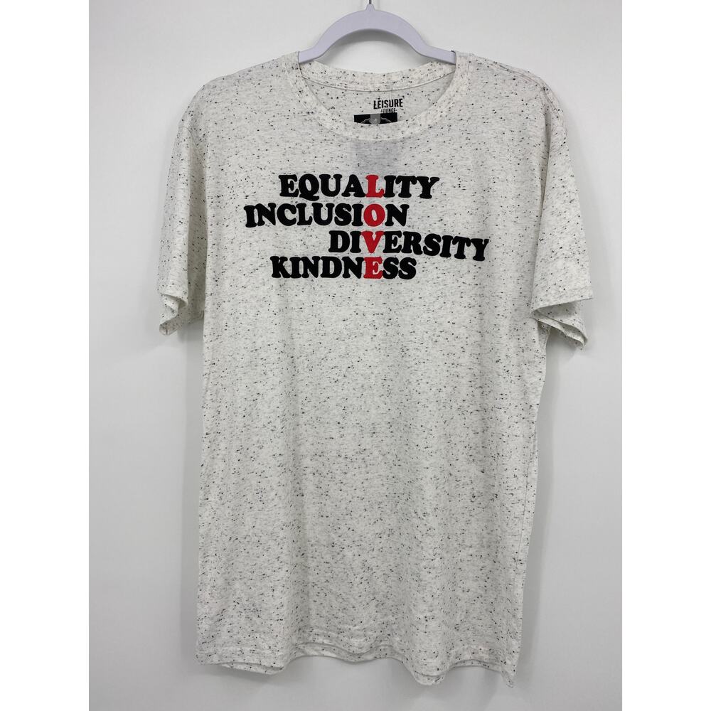 Leisure Lounge Mens Equality Short Sleeve Tshirt Tee Top NEW Medium